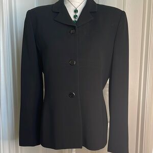 Black Tailored Blazer with Notched Lapel